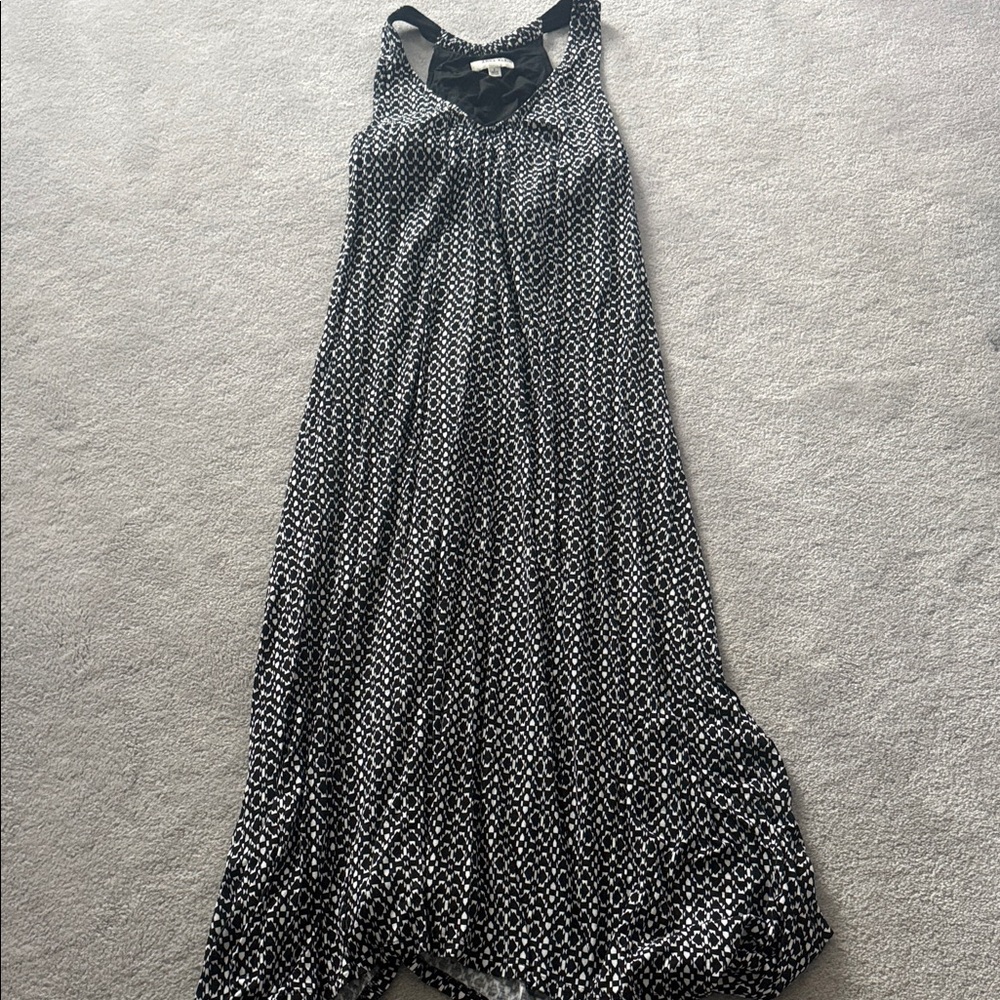 Anne Klein Black and White Geometric Maxi Dress